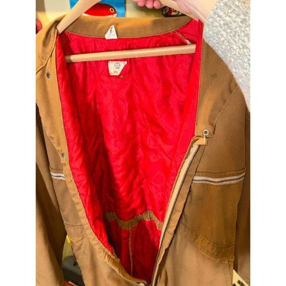 Vintage 60/70s Big Ben Wrangler Brown Duck Canvas Insulated Coverall Scovill  XL - Picture 11 of 11